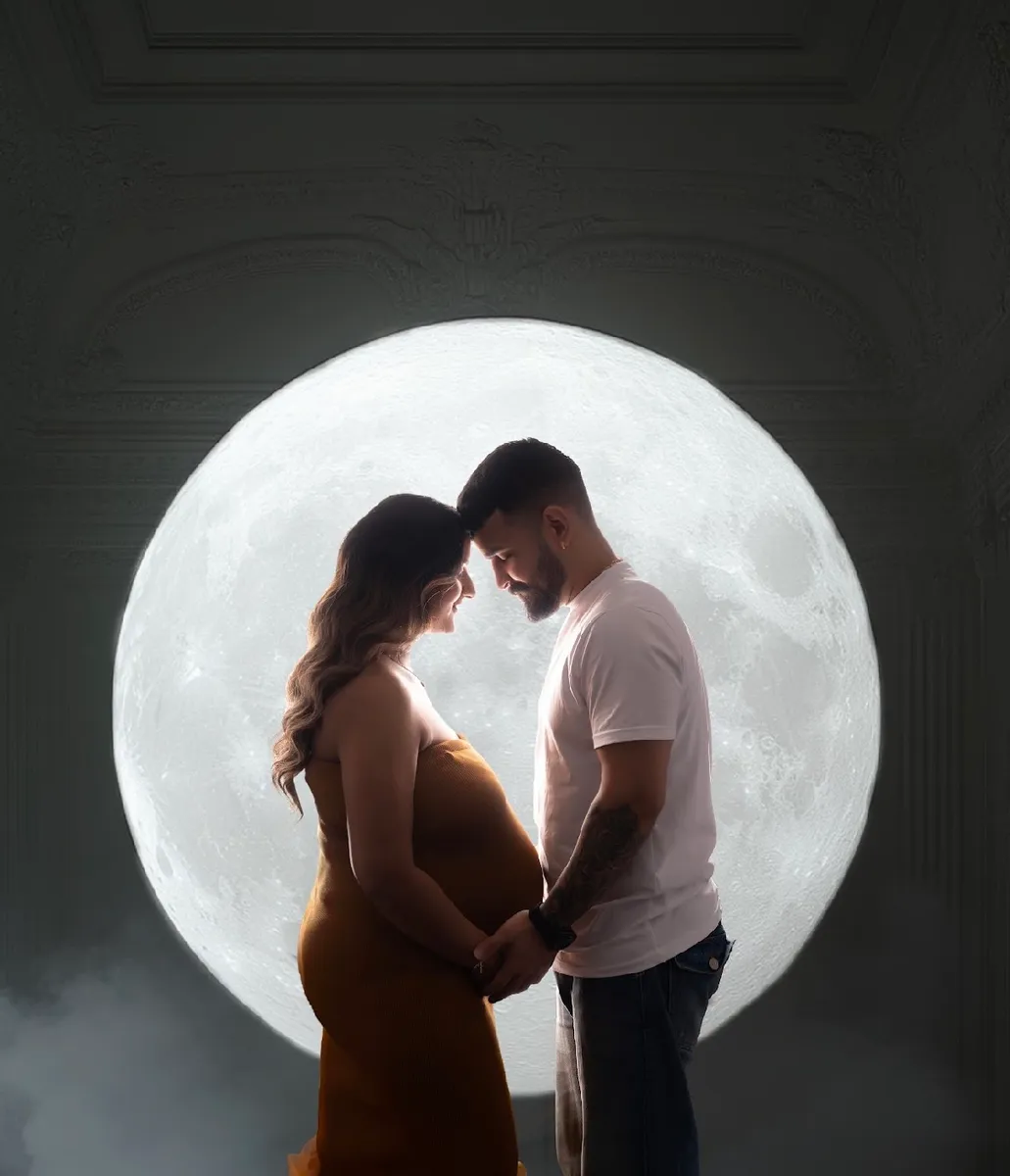 Couple at a maternity photoshoot, special event hair and makeup by Arsh Sandhu Allure – GTA, Ontario